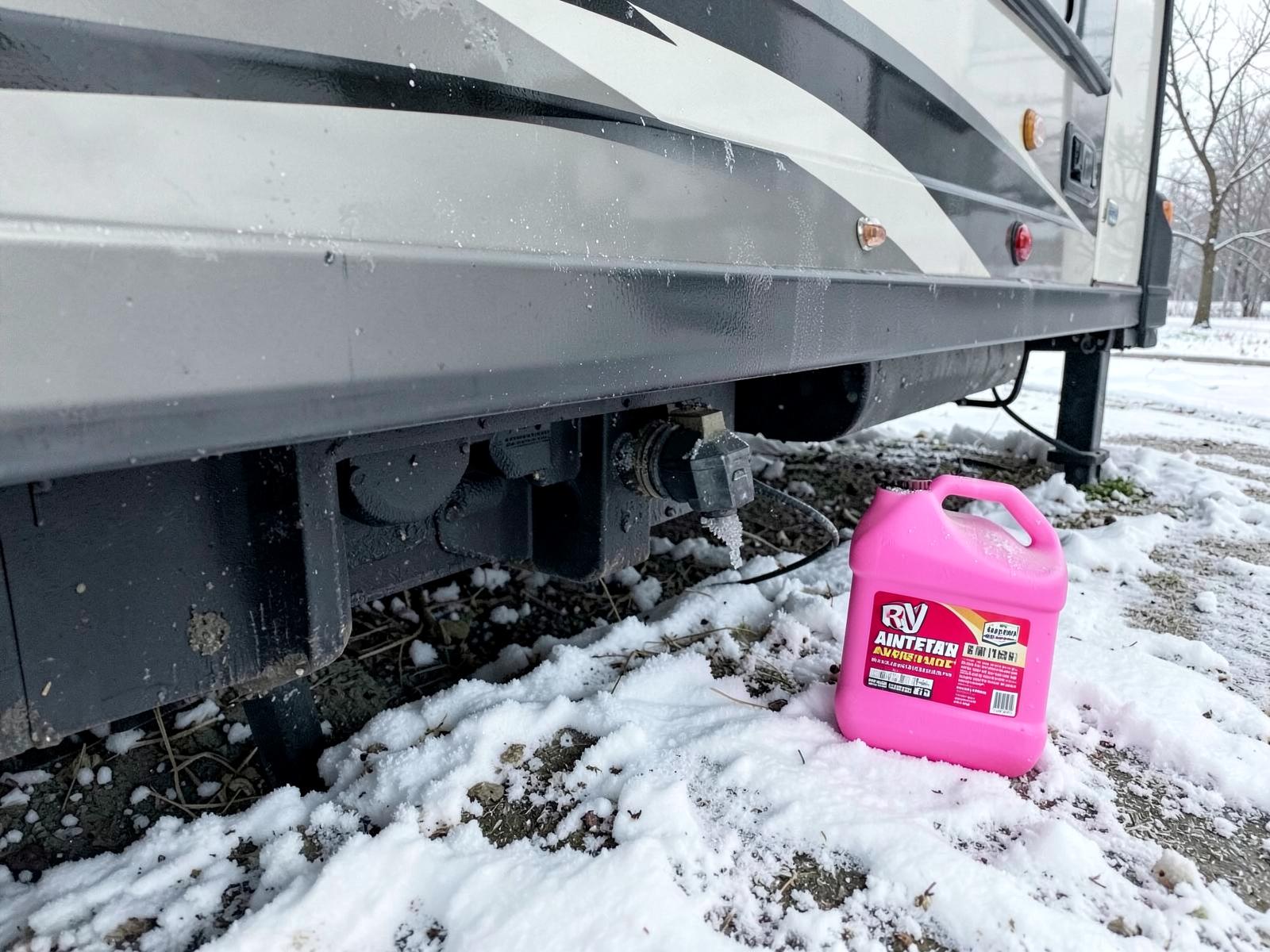 RV antifreeze being pumped through camper water lines